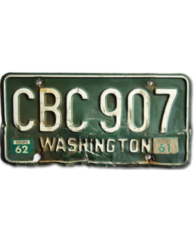 Amerikai rendszám Washington 1962 Green CBC 907