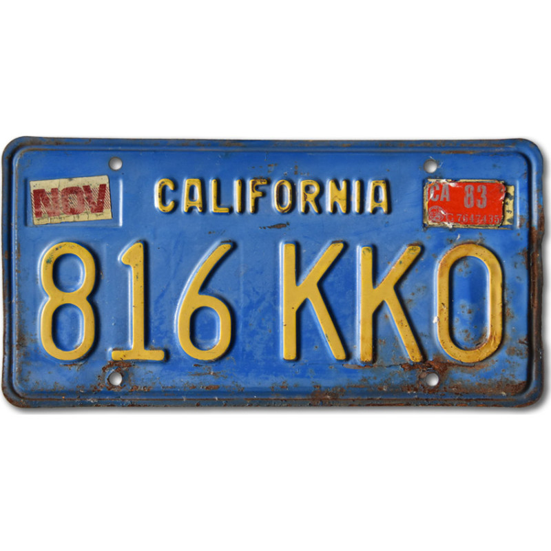 Amerikai rendszám California Blue 816 KKO
