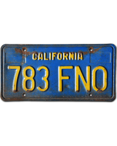Amerikai rendszám California Blue 783 FNO