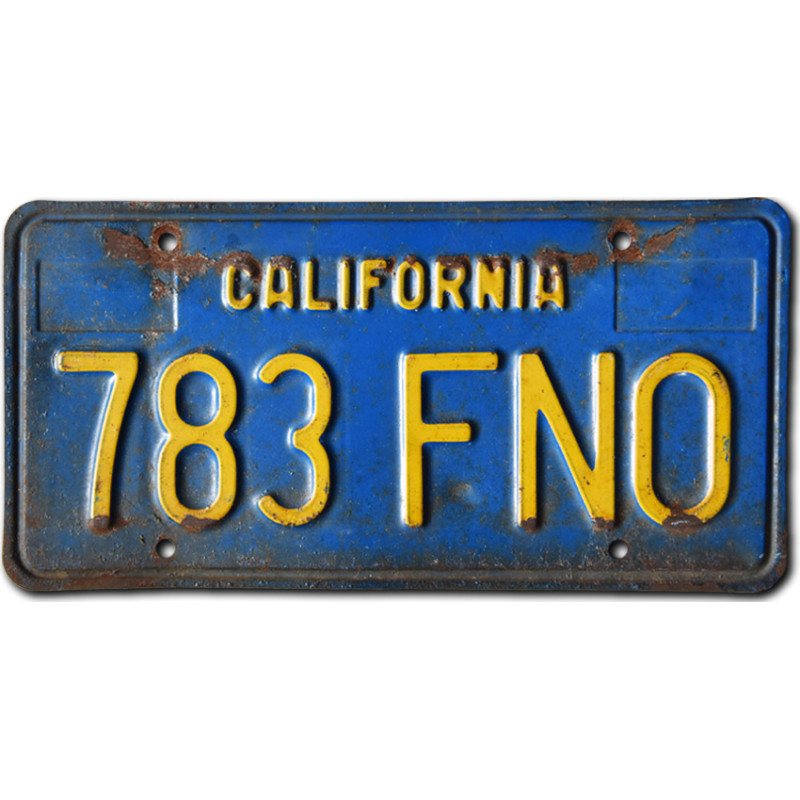 Amerikai rendszám California Blue 783 FNO