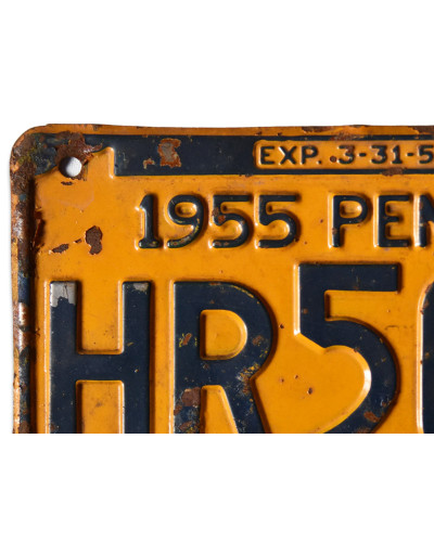 Amerikai rendszám Pennsylvania 1955 Yellow HR504 c