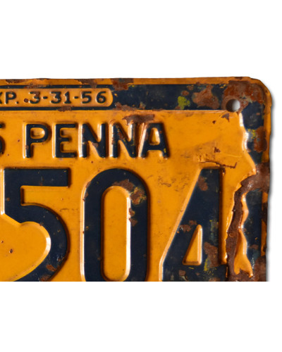 Amerikai rendszám Pennsylvania 1955 Yellow HR504 e