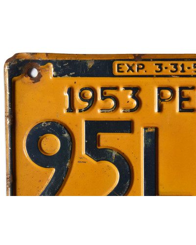 Amerikai rendszám Pennsylvania 1953 Yellow 95LE1 c