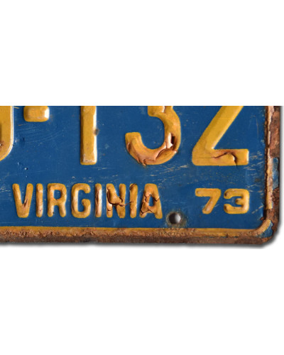Amerikai rendszám West Virginia 1973 Blue 19-132 d