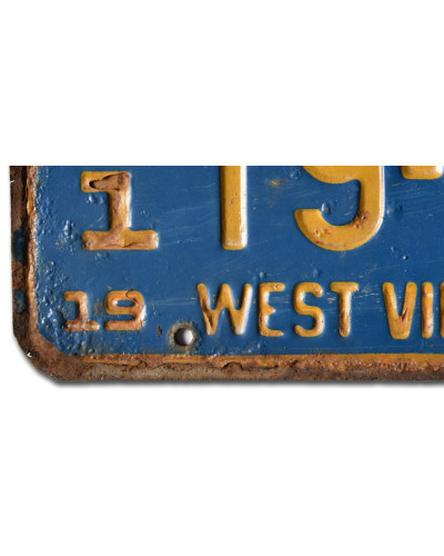 Amerikai rendszám West Virginia 1973 Blue 19-132 e