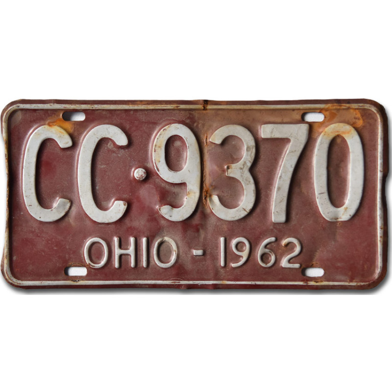 Amerikai rendszám Ohio 1962 Red CC-9370