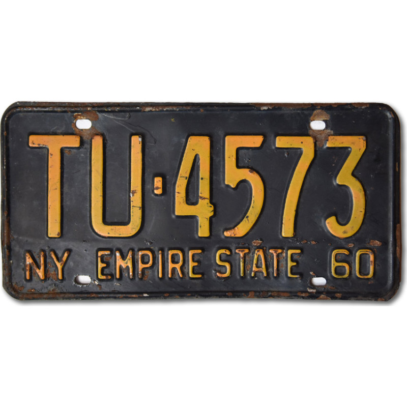 Amerikai rendszám New York 1960 Black TU-4573 Rear