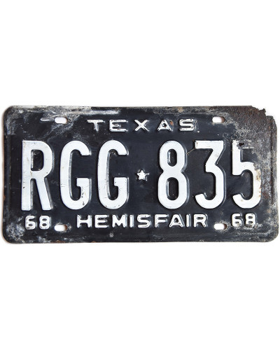 Amerikai rendszám Texas 1968 Hemisfair RGG-835