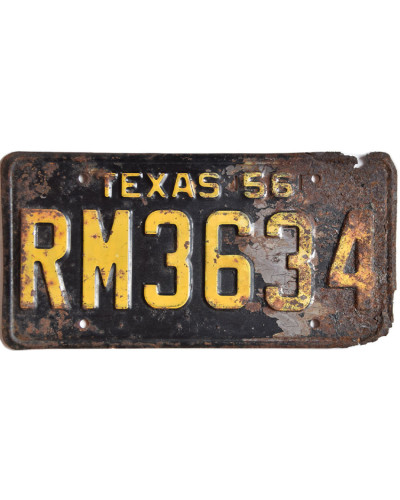 Amerikai rendszám Texas 1956 Black RM3634 rear