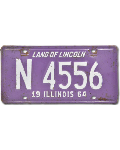 Amerikai rendszám Illinois Purple 1964