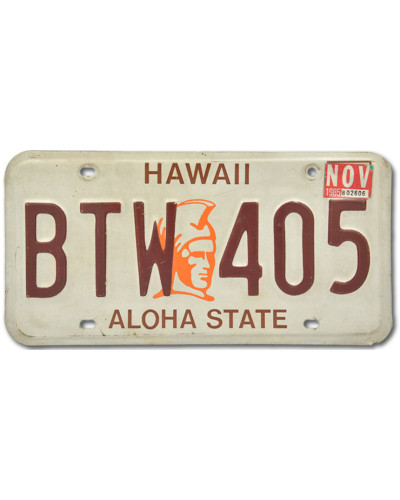 Amerikai rendszám Hawaii Warrior BTW 405