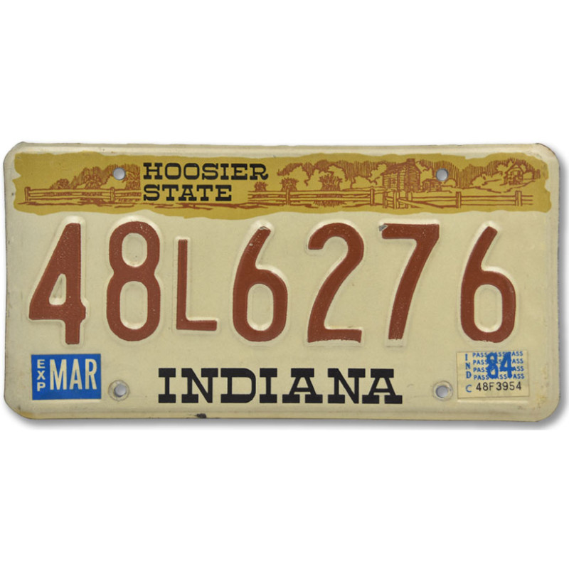 Amerikai rendszám Indiana Hoosier State 1983