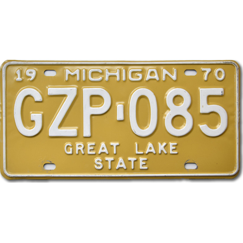Amerikai rendszám Michigan 1975 Yellow GZP-085