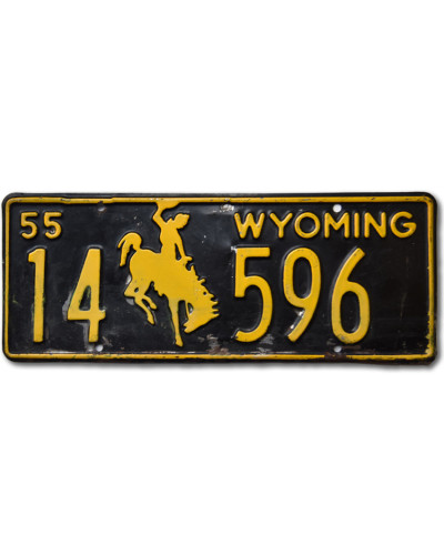 Amerikai rendszám Wyoming 1955 Black 14-596