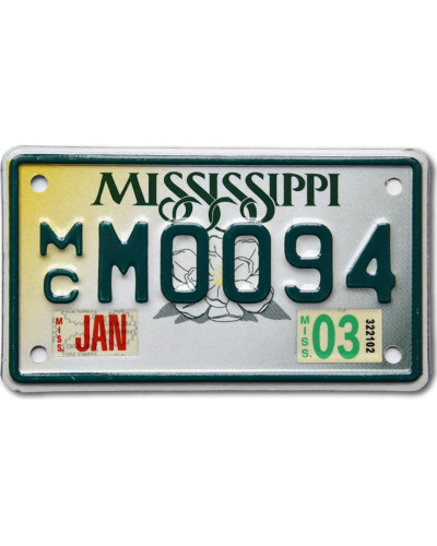 Motoros amerikai rendszám Mississippi M0094