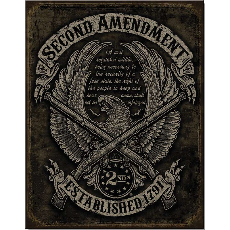 Fém tábla 2nd Amendment Eagle 32 cm x 40 cm