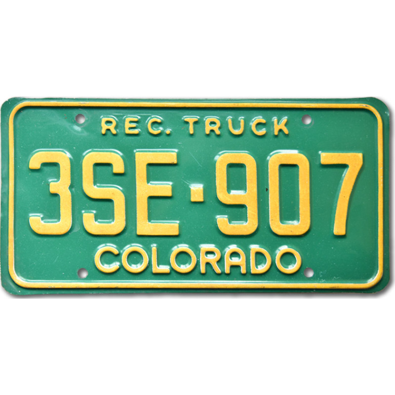 Amerikai rendszám Colorado Green Truck 3SE 907 front