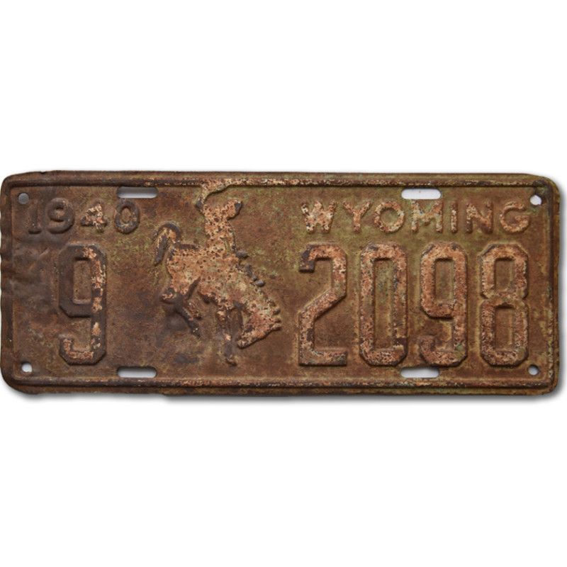 Amerikai rendszám Wyoming 1940 rusty 9-2098