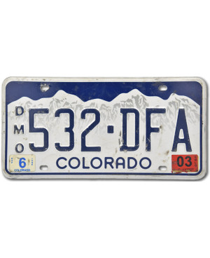 Amerikai rendszám Colorado Blue Mountains