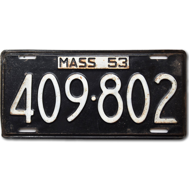 Amerikai rendszám Massachusetts 1953 Black 409-802