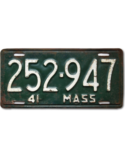 Amerikai rendszám Massachusetts 1941 Green 252-947