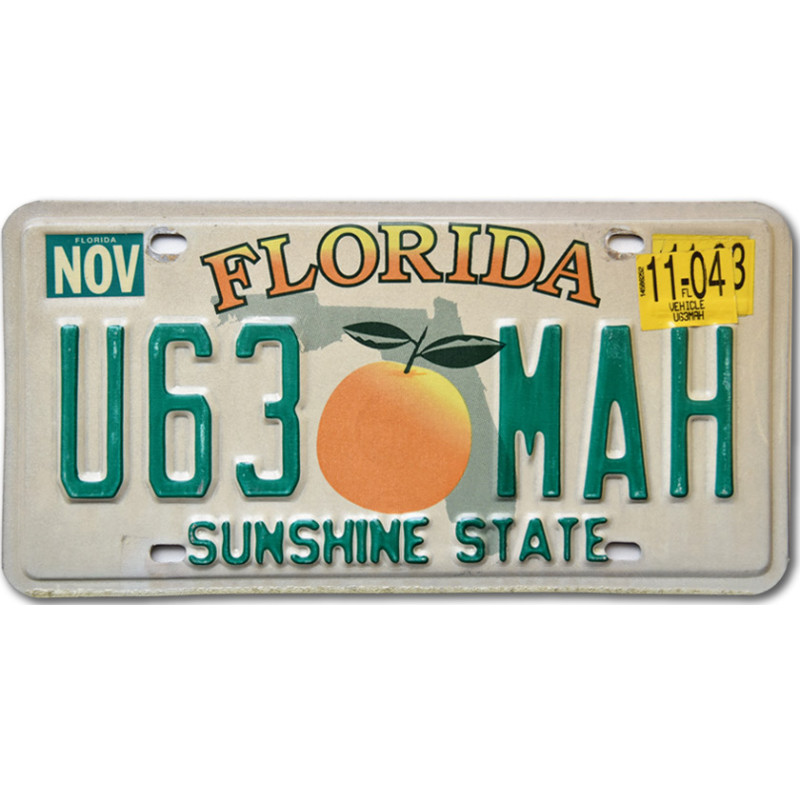 Amerikai rendszám Florida Orange