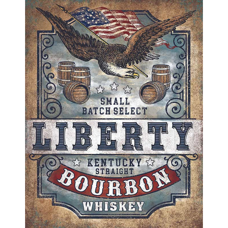 Plechová cedule Liberty Bourbon 32 cm x 40 cm