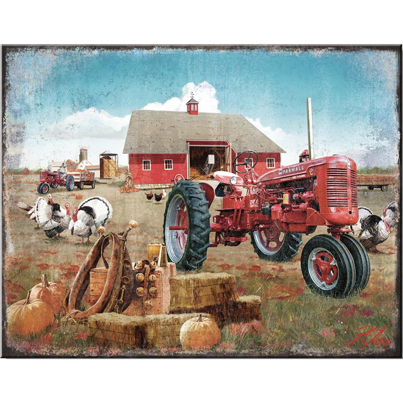 Plechová cedule Farmall Harvest 32 cm x 40 cm