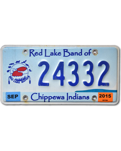 Amerikai rendszám Minesotta Red Lake Tribe 24332