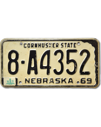 Amerikai rendszám Nebraska 1969 Cornhusker 8-A4352