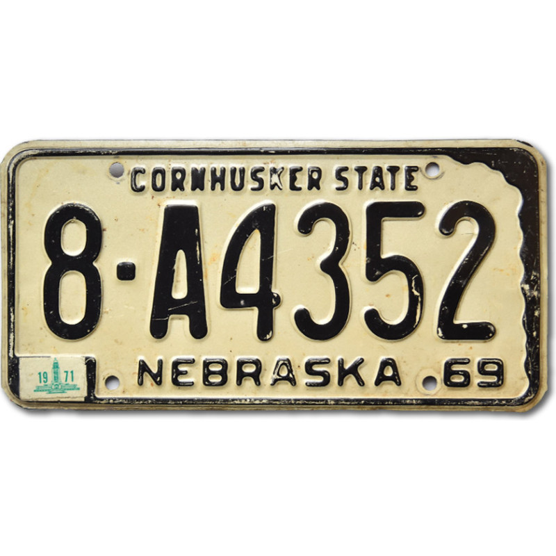 Amerikai rendszám Nebraska 1969 Cornhusker 8-A4352