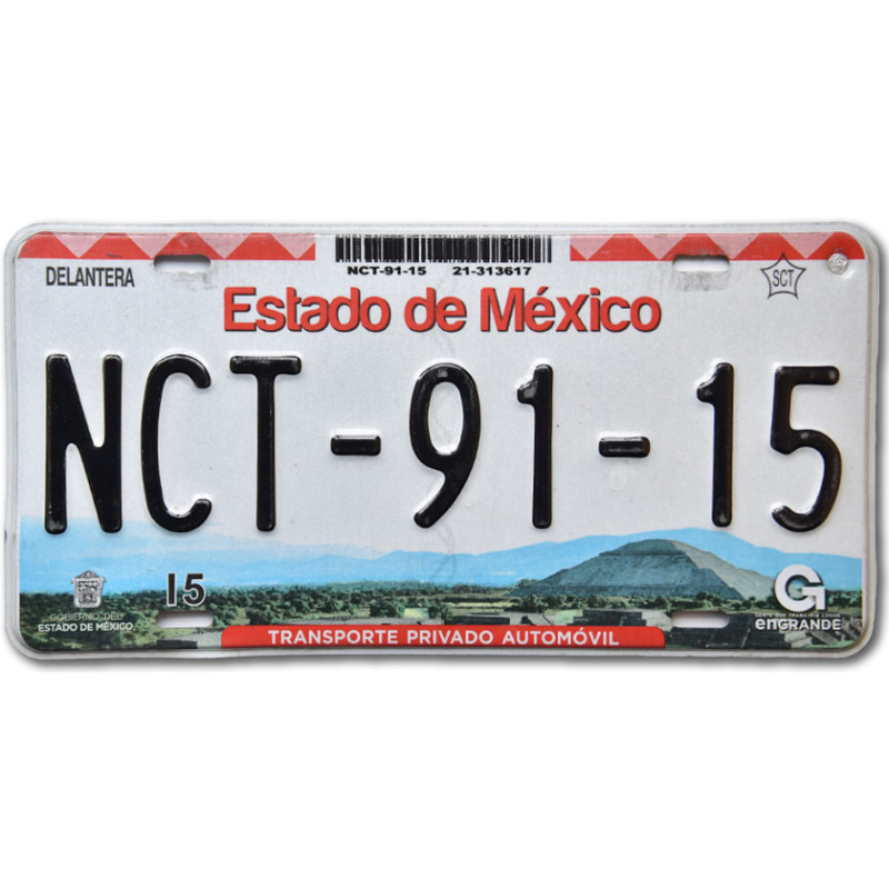 Mexikói rendszám Estado de Mexico NCT-91-15