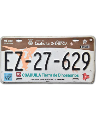 Mexikói rendszám Coahuila EZ-27-629