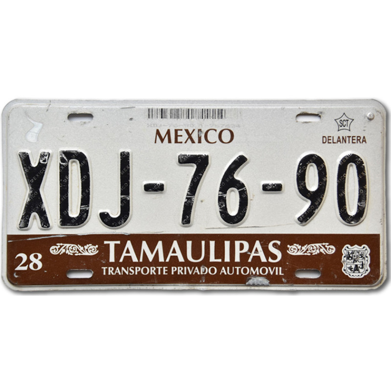 Mexikói rendszám Tamaulipas XDJ-76-90