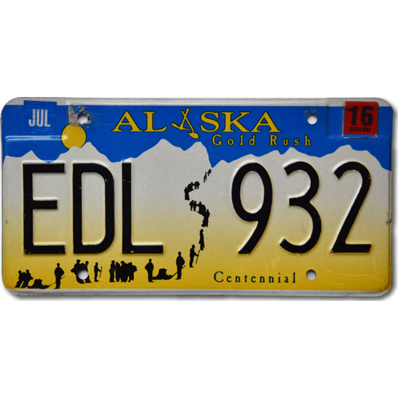 Amerikai rendszám Alaska Gold Rush EDL 932