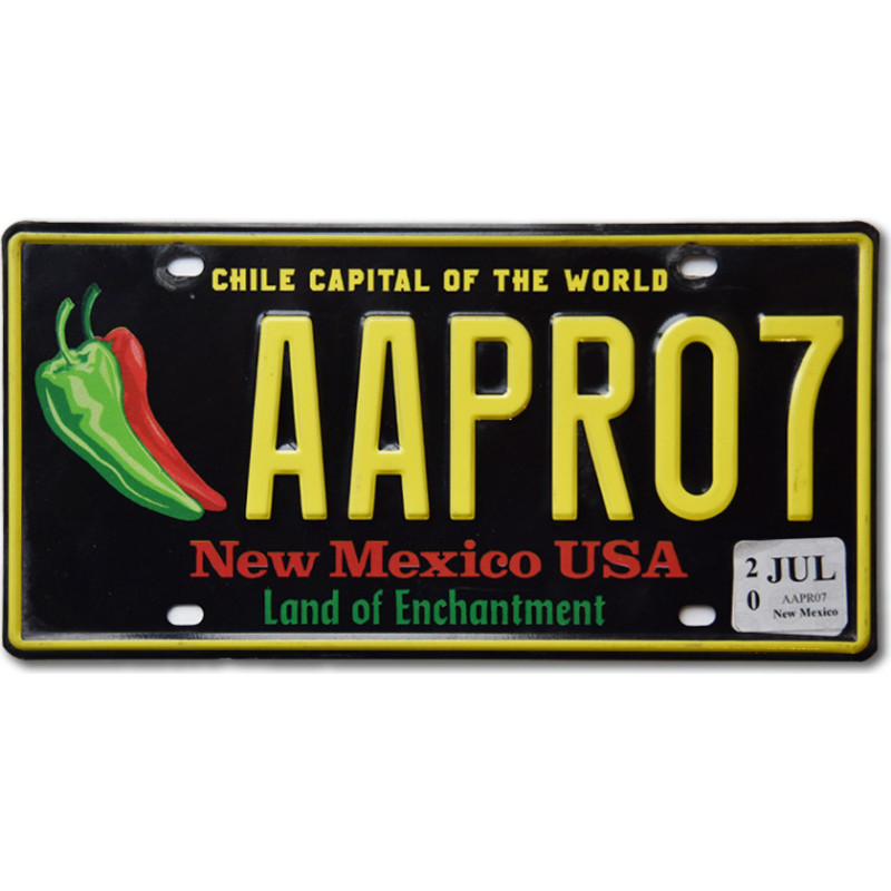 Amerikai rendszám New Mexico Chile Capital AAPRO7
