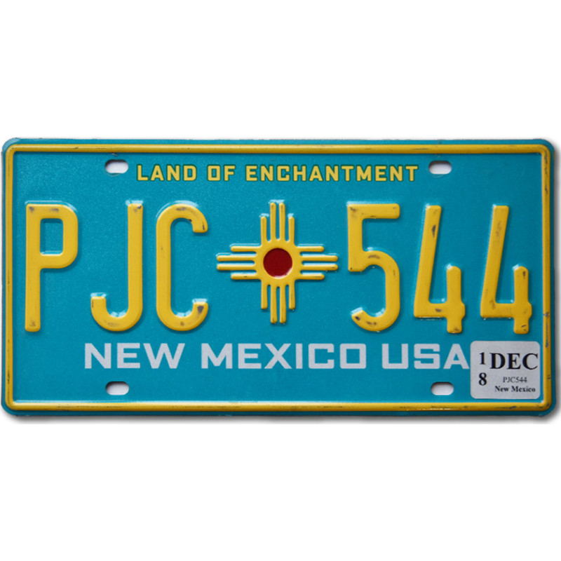 Amerikai rendszám New Mexico Blue PJC 544