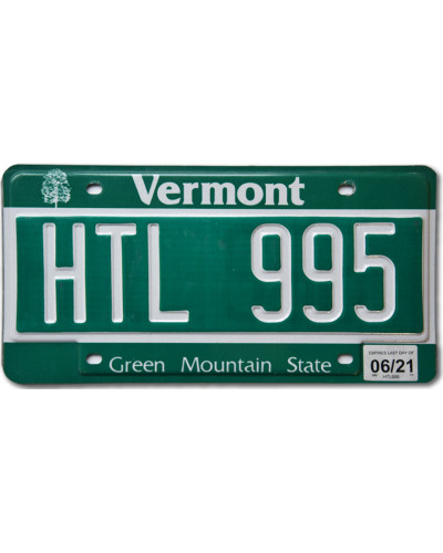 Amerikai rendszám Vermont Green HTL 995