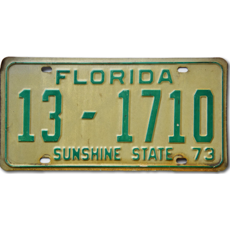 Amerikai rendszám Florida 1973 Sunshine State 13-1710