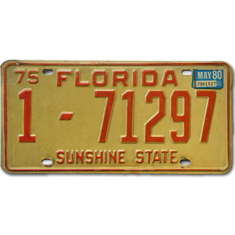 Amerikai rendszám Florida 1975 Sunshine State 1-71297