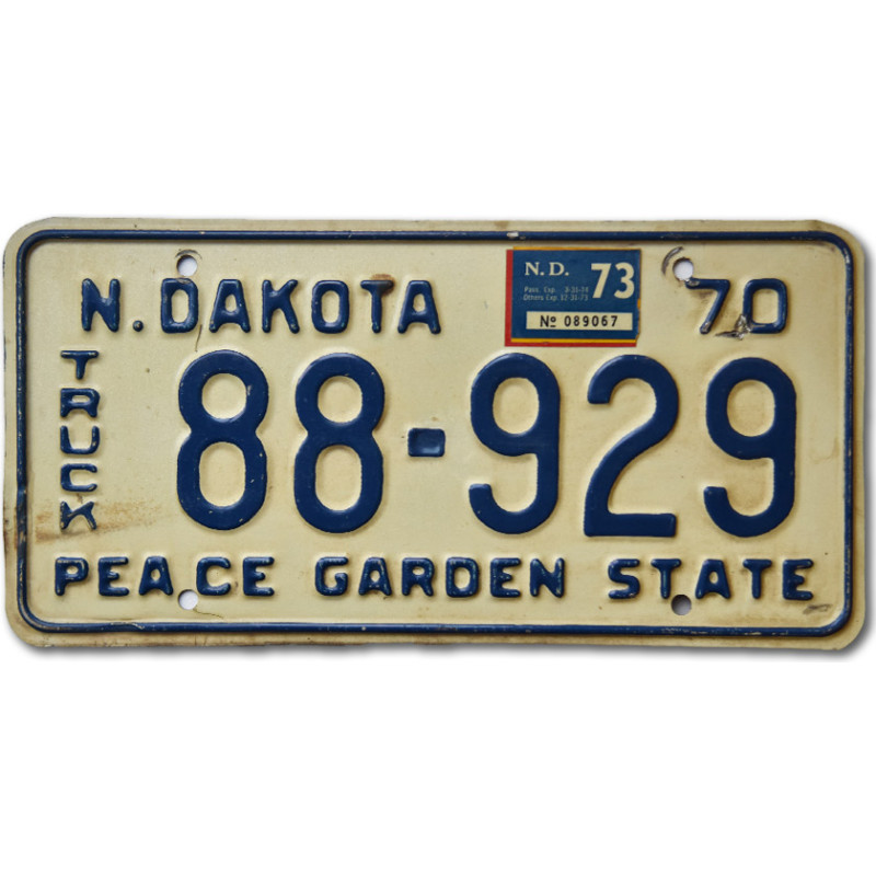 Amerikai rendszám North Dakota 1970 Truck 88-929