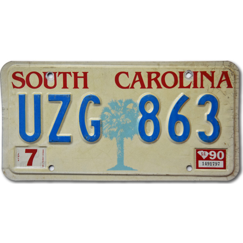 Amerikai rendszám South Carolina Tree UZG 863