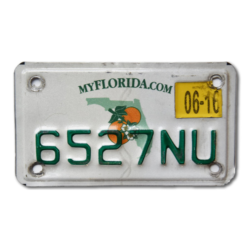 Motoros amerikai rendszám Florida 6527NU