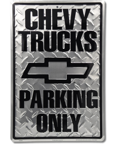 Fém tábla Chevy Trucks Parking 30 cm x 45 cm a