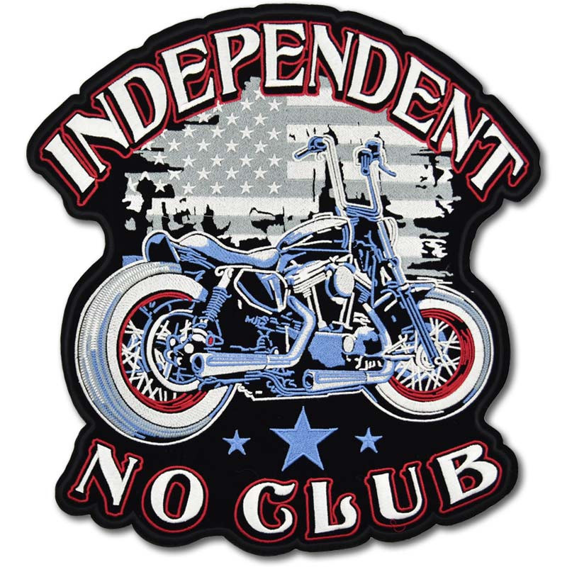 Moto nášivka Independent No Club XXL na záda 30 cm x 28 cm
