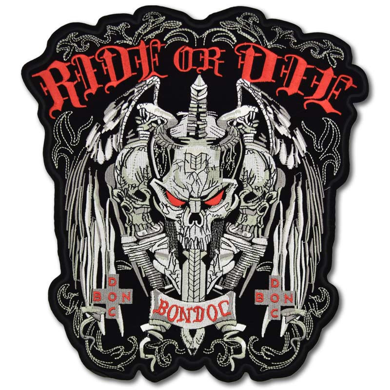 Moto nášivka Ride Or Die XXL na záda 33 cm x 30 cm