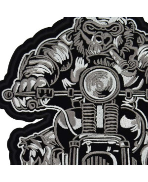 Moto nášivka Gorilla on Bike XXL na záda 28 cm x 20 cm b
