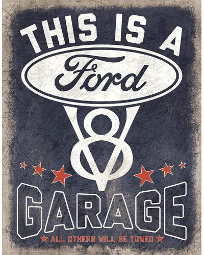 Fém tábla V8 Ford Garage 32 cm x 40 cm