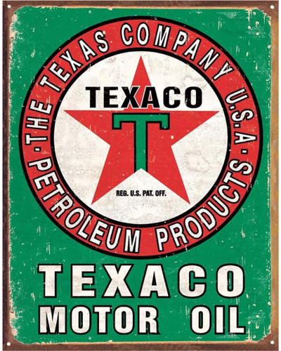 Fém tábla Texaco Oil Weathered 32 cm x 40 cm