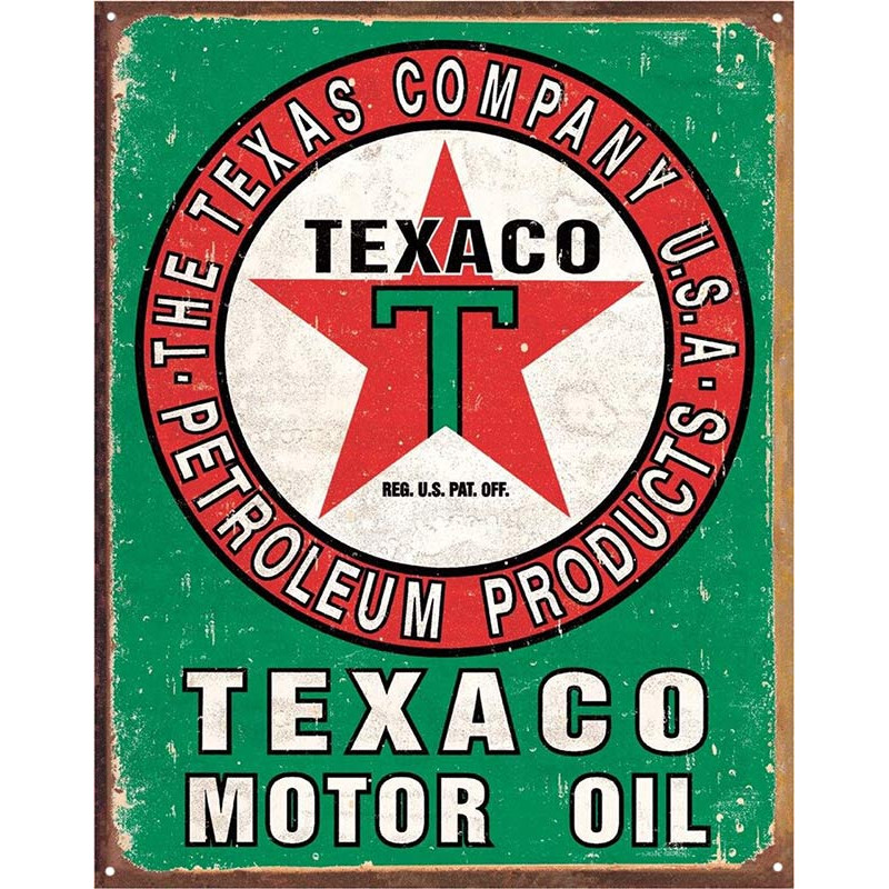 Fém tábla Texaco Oil Weathered 32 cm x 40 cm